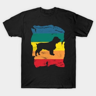 Field Spaniel Distressed Vintage Retro Silhouette T-Shirt